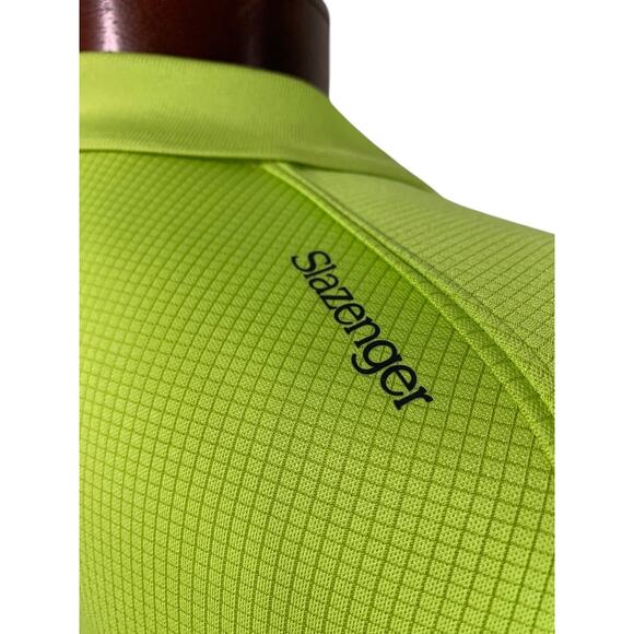 XL Slazenger Mens Polo Golf Shirt Short Sleeve Lime Green - Picture 7 of 9